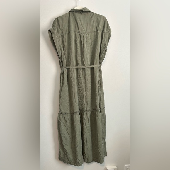 Isabel Olive Green Button-Down Midi Dress - Picture 3 of 3